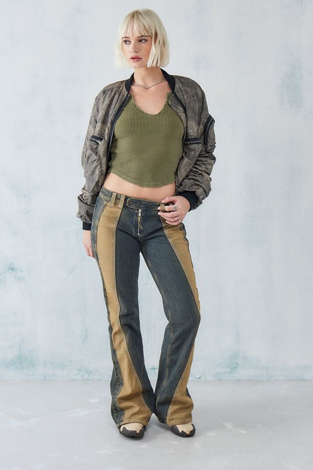 BDG Nina Long-Sleeved Notched Henley Top #1