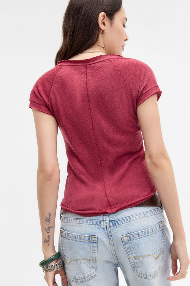 T-shirt en jersey flammé à col en V BDG #4