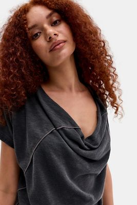 BDG Cowl Neck Slubby Longline Top