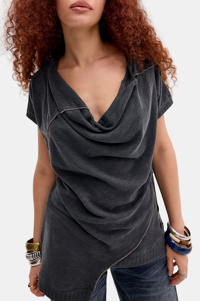 BDG Cowl Neck Slubby Longline Top #2