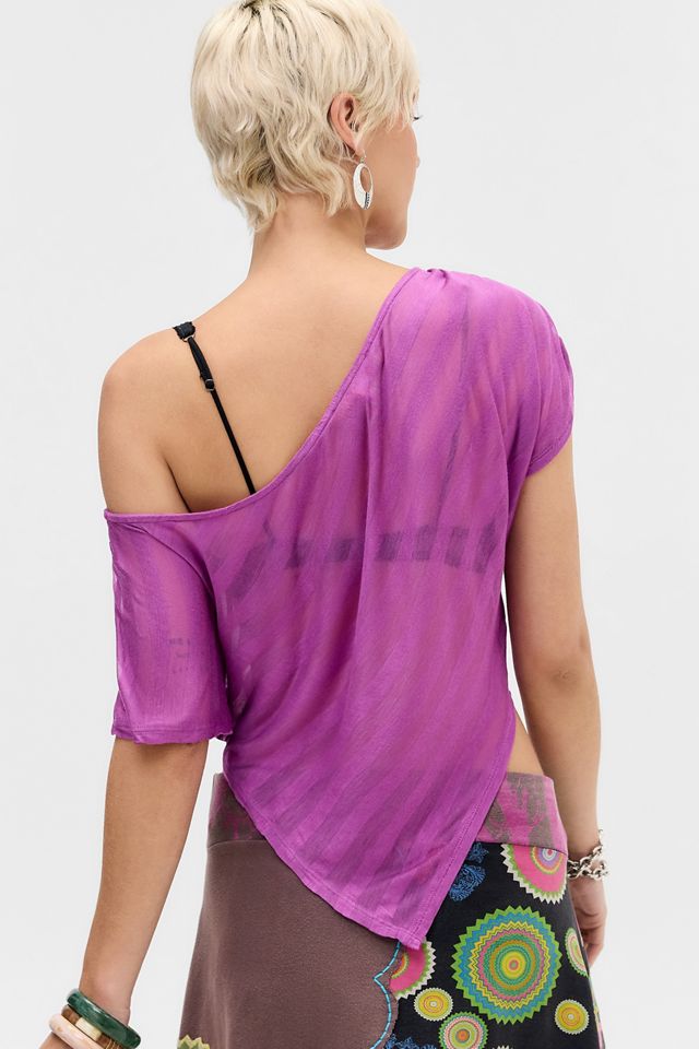 Top Poncho de Corte al Bies con Rayas UO #3