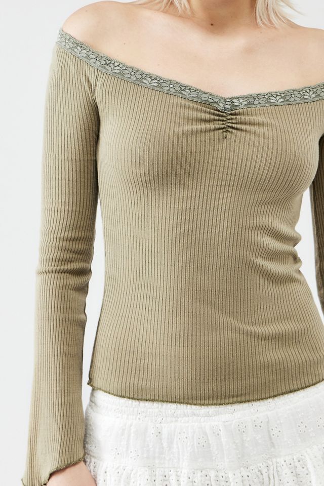 BDG Rhia Ribbed Off-The-Shoulder Top #2