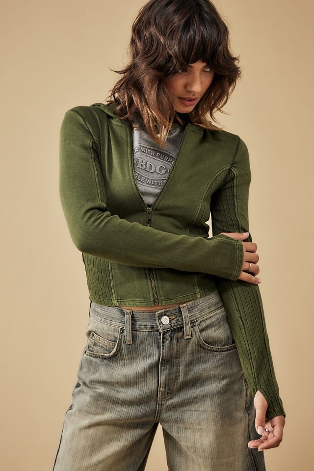 BDG Fran Panelled Zip-Through Hoodie  #1