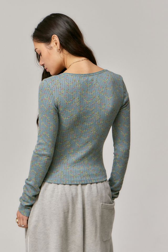 Kimchi Blue Casey Top Pointelle a Stampa Floreale #2