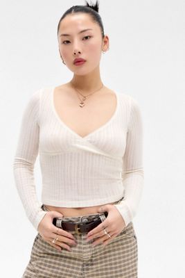 Kimchi Blue Lily Pointelle Wrap Top
