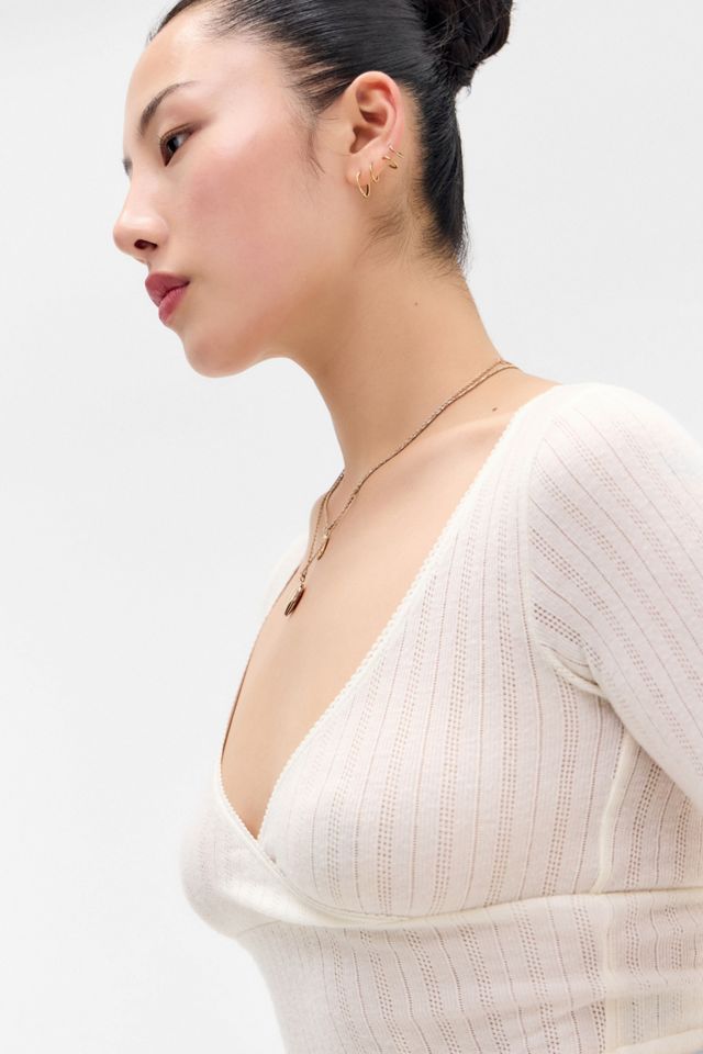 Kimchi Blue Lily Pointelle Wrap Top #2