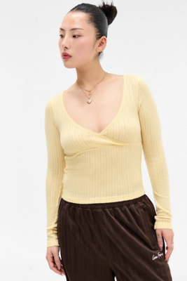 Lily Pointelle Wrap Top en taille: Large - Kimchi Blue - Modalova