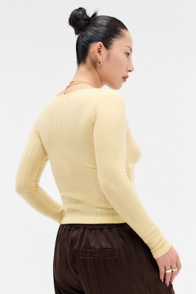 Kimchi Blue Lily Pointelle Wrap Top #3