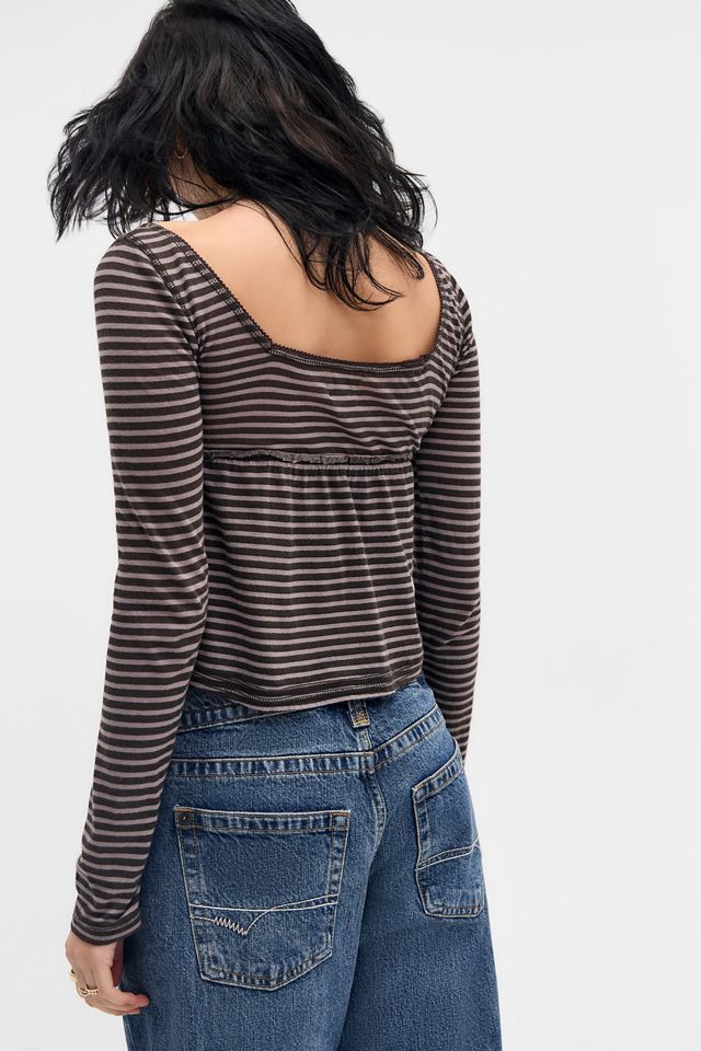 BDG Brittney Stripe Long Sleeve Blouse #3