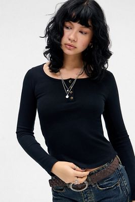BDG Maglietta Henley a Righe Baby
