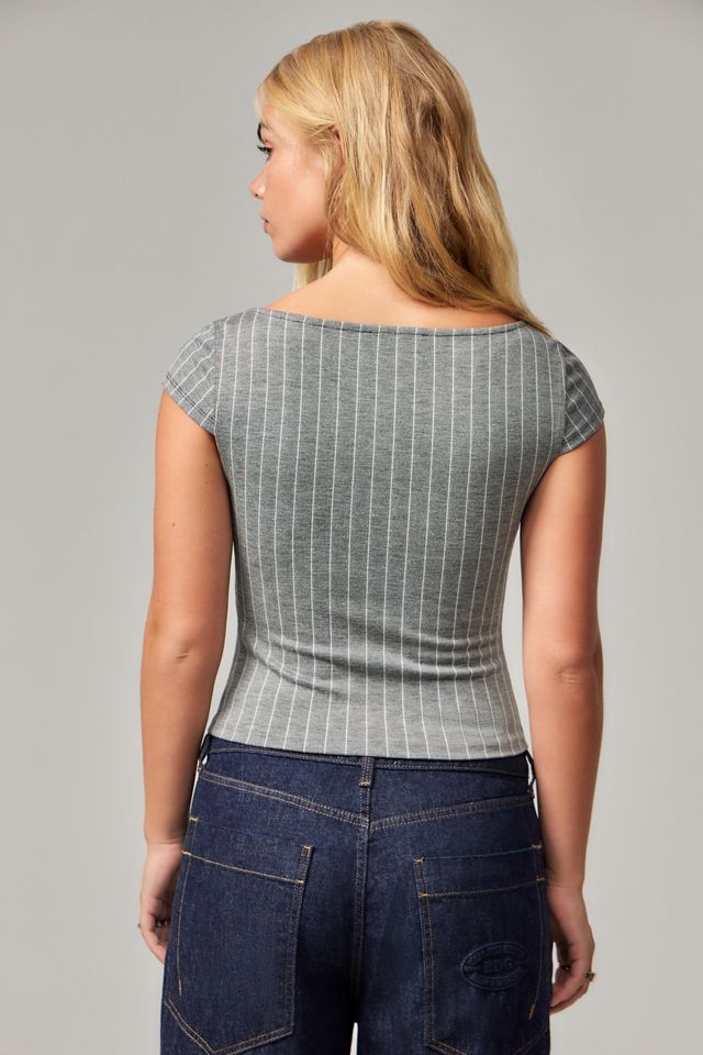 Silence + Noise Greta Pinstripe Top #3