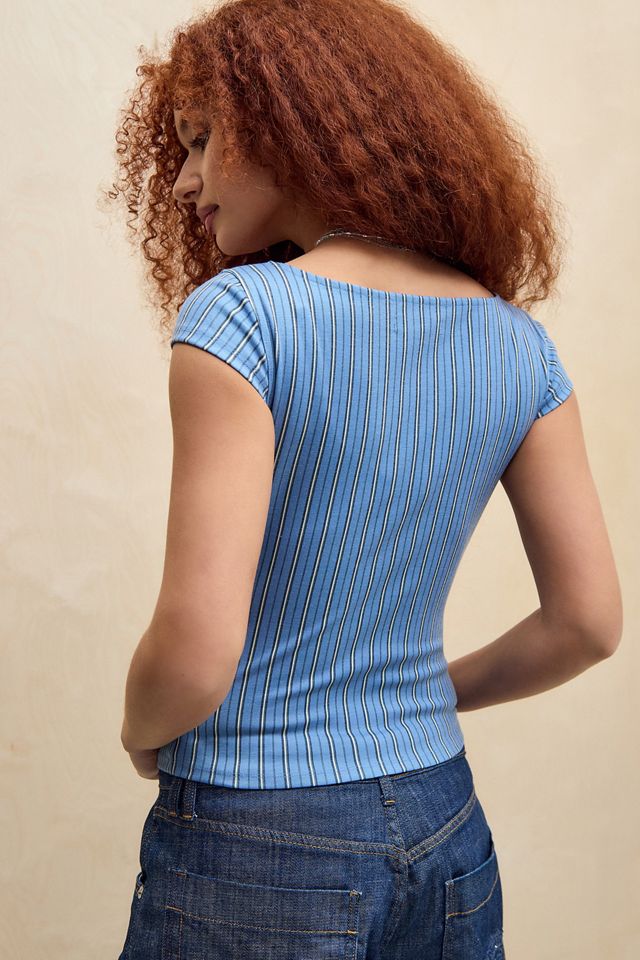 Silence + Noise Greta Stripe Zip-Front Top #3