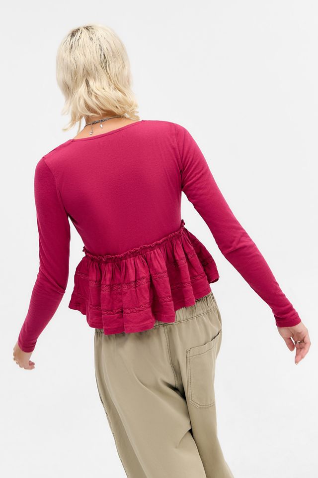 Kimchi Blue Nia Babydoll Long Sleeve Top #3