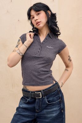 BDG Suni Stripe Short Sleeve Polo Shirt