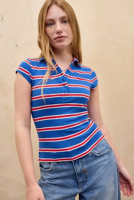 BDG Suni Stripe Short Sleeve Polo Shirt