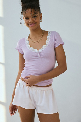 Diana T-shirt Henley en dentelle en taille: Medium - Out From Under - Modalova