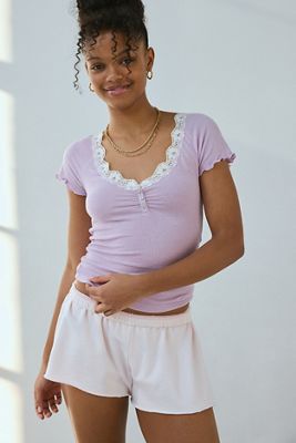 Out From Under Diana Lace Henley T-Shirt