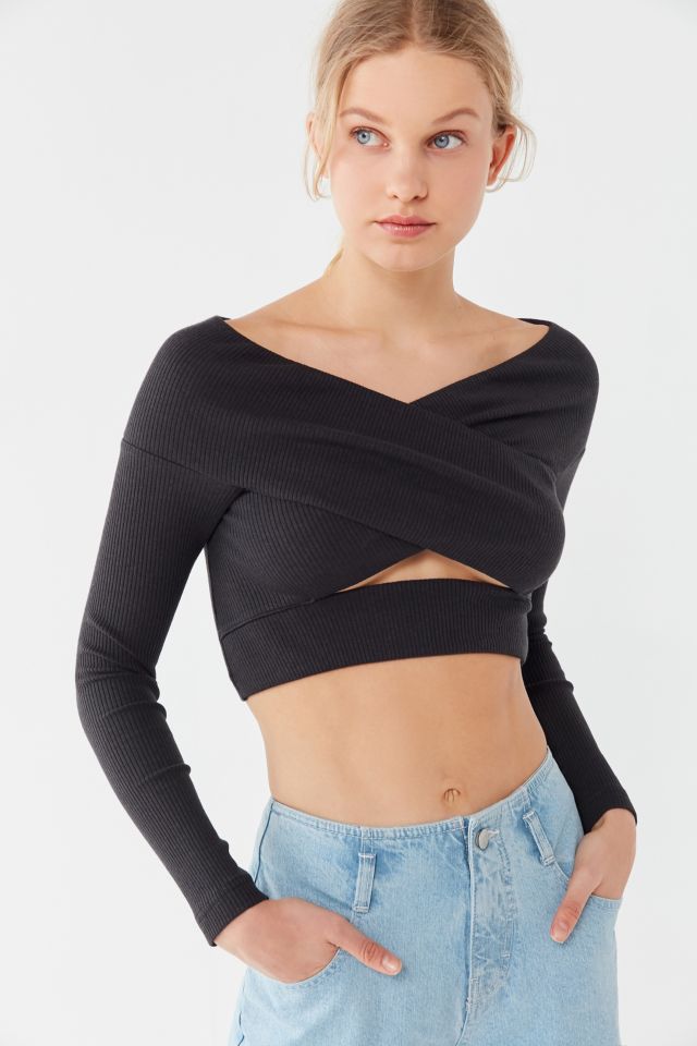 Out From Under Goldie Wrap-Front Cropped Top | Urban Outfitters UK