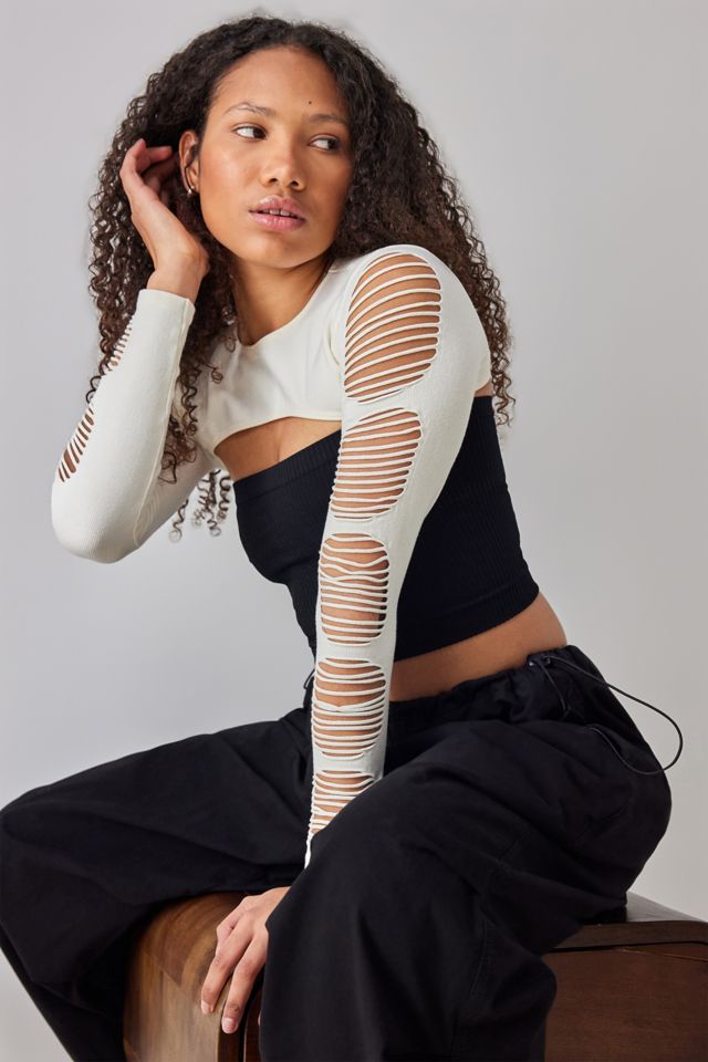 Active Long Sleeve Shrug, White