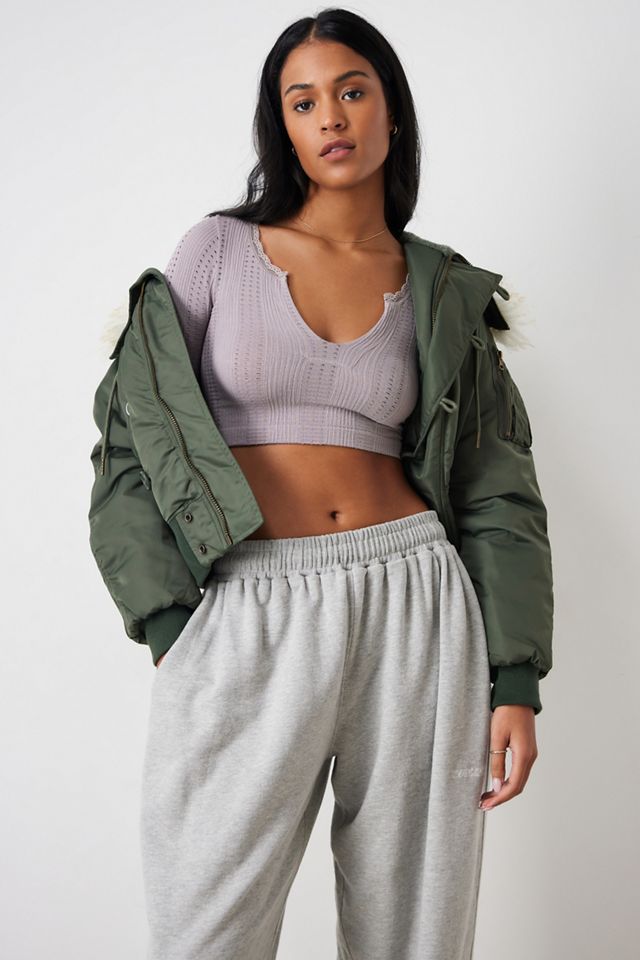 UO Go For Gold Pointelle Notched Long-Sleeved Crop Top #2