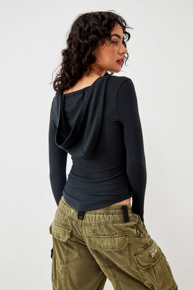Out From Under Lovella Lace Hooded Henley Top #3