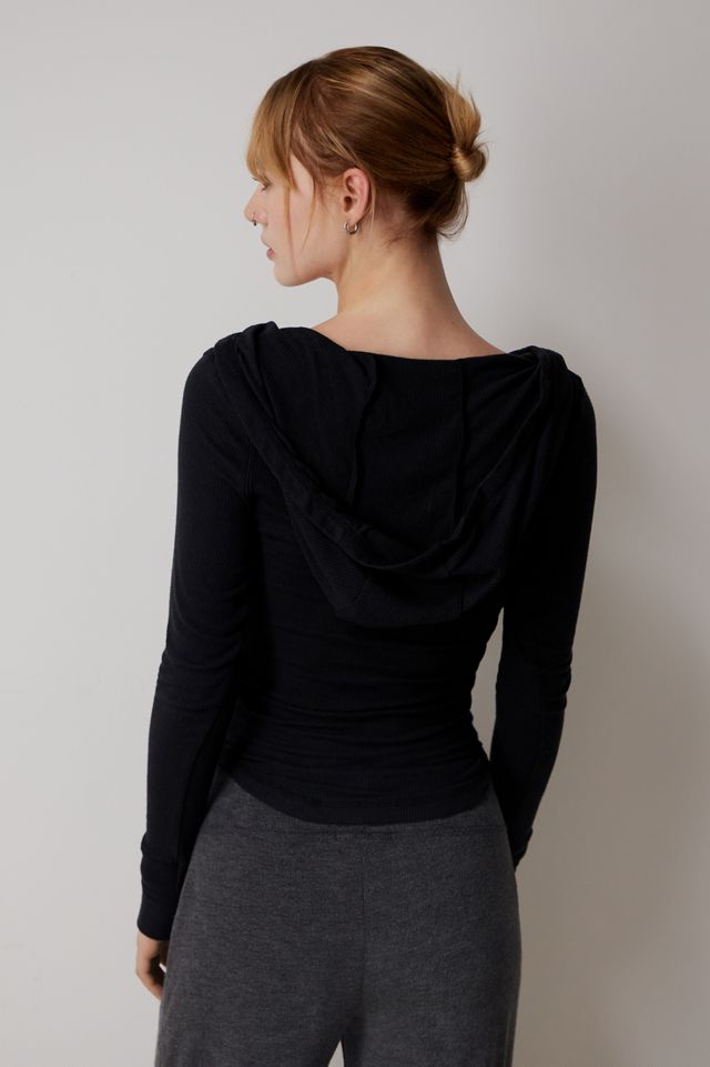 Out From Under Lovella Lace Hooded Henley Top #3