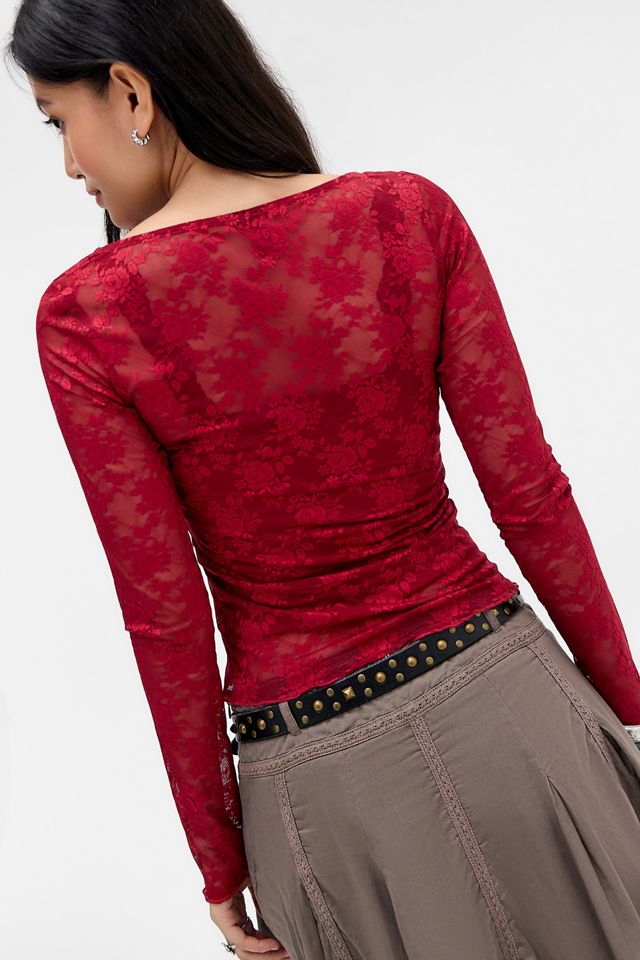 Out From Under Top in Pizzo e Rete Lana #3