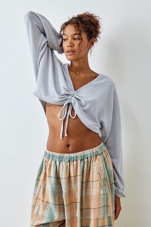 Out From Under Sadie Waffle Knit Long Sleeve Top | Urban Outfitters UK