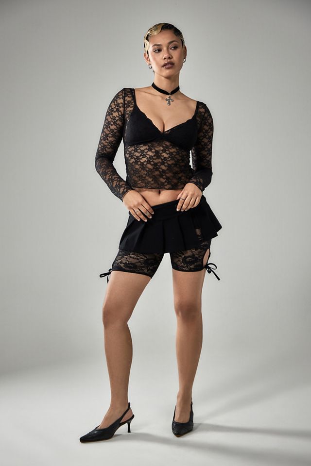 Out From Under Lace V-Neck Long-Sleeved Top #2