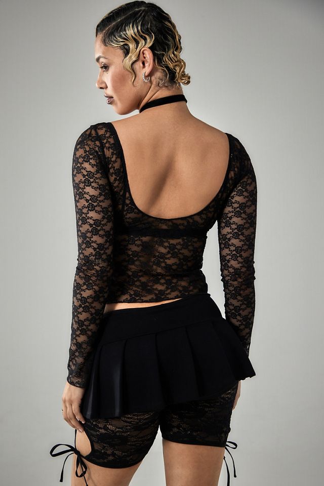 Out From Under Lace V-Neck Long-Sleeved Top #3