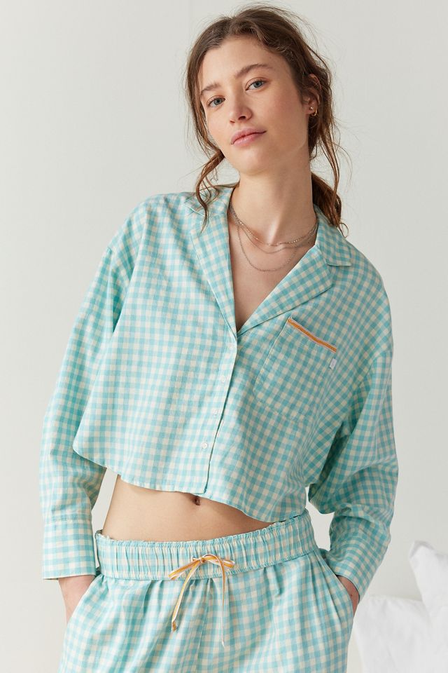 Out From Under PJ Party Cropped Button-Through Shirt #2