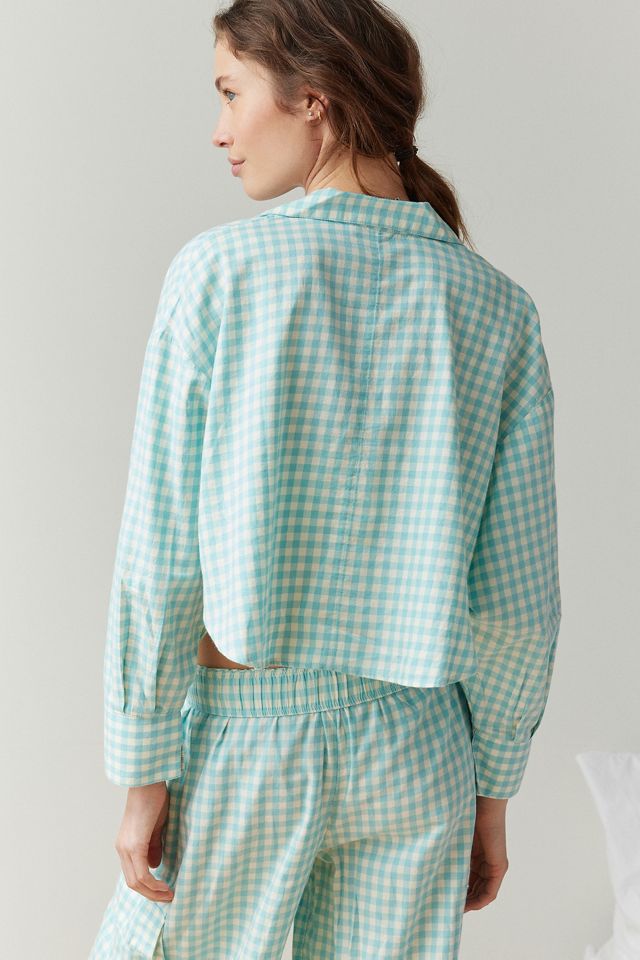 Out From Under PJ Party Cropped Button-Through Shirt #4