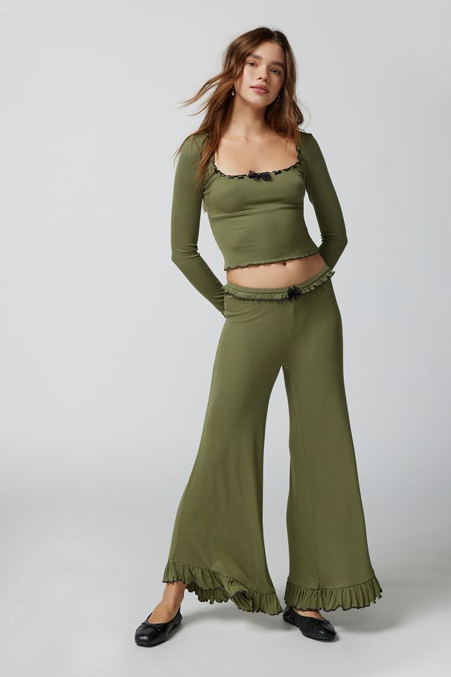 Out From Under Sweet Dreams Beaded Ruffle Lounge Top #1