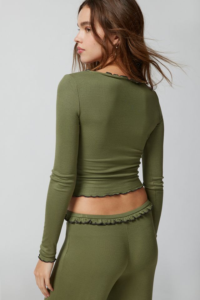 Out From Under Sweet Dreams Beaded Ruffle Lounge Top #3