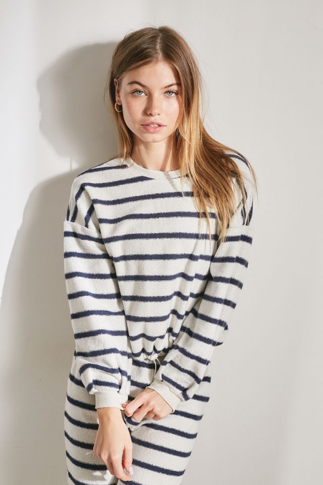 UO Juno Stripe Crew Neck Sweatshirt