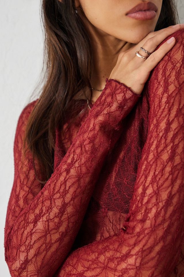Out From Under Libby Sheer Lace Long Sleeve Top #2