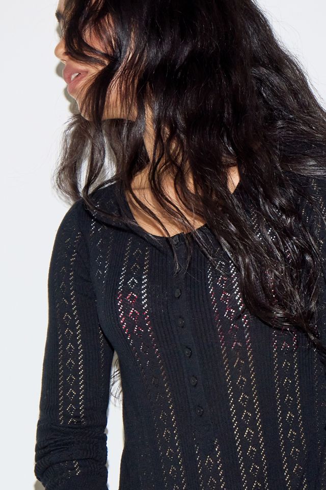 Camiseta Henley de Pointelle Out From Under #1