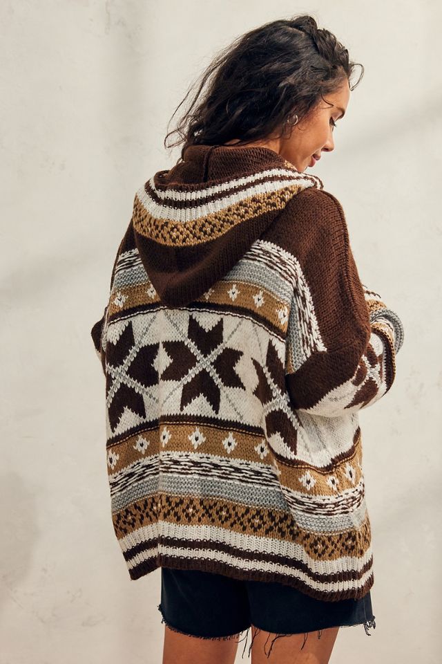 Sudadera con capucha con cremallera de punto UO Fair Isle #2
