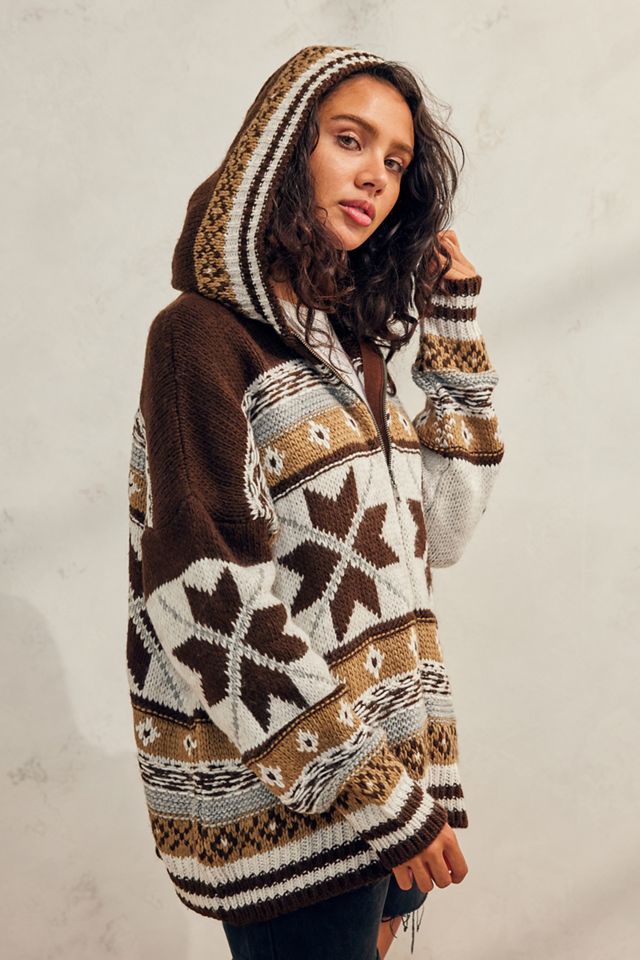 Sudadera con capucha con cremallera de punto UO Fair Isle #3