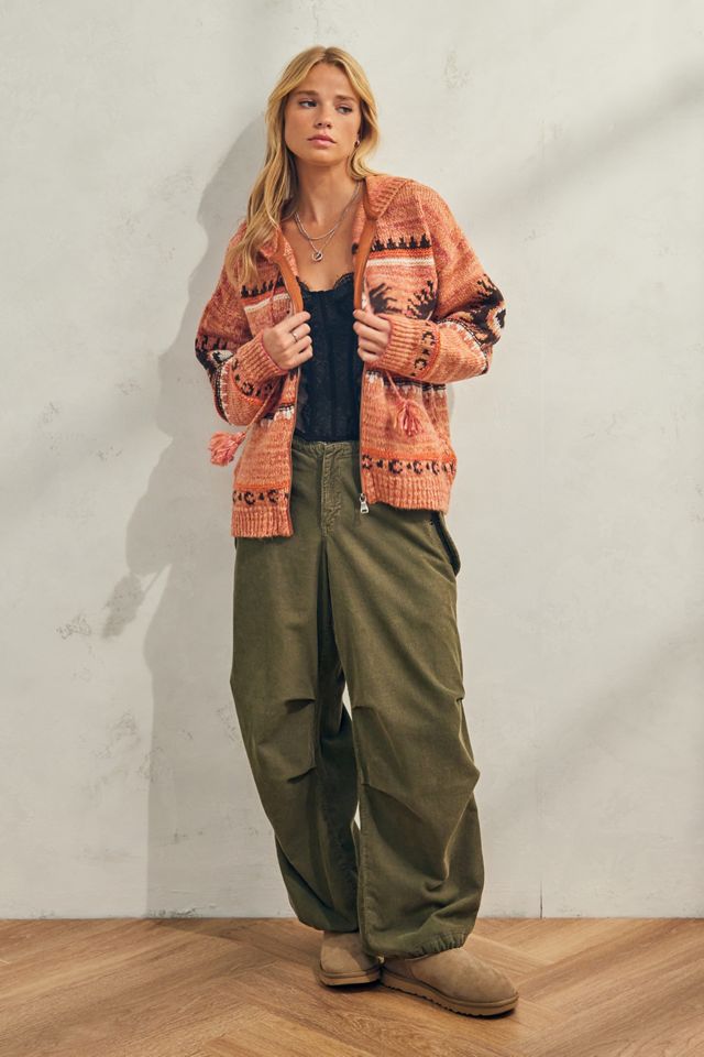 UO - Sweat à capuche zippé en tricot imprimé céleste #1