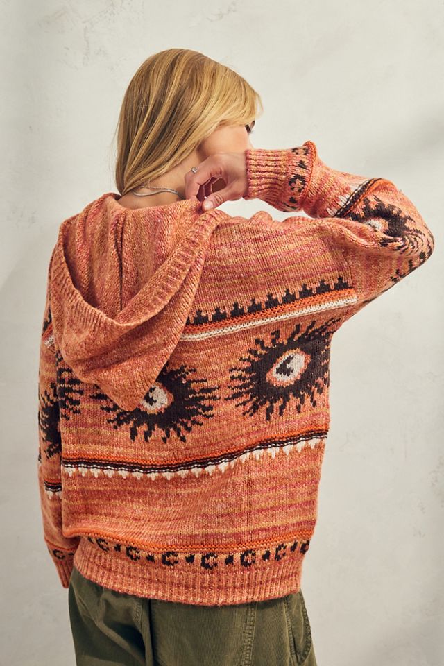 UO - Sweat à capuche zippé en tricot imprimé céleste #3