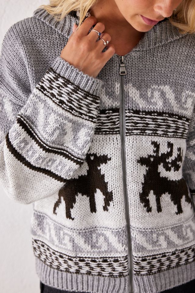 UO Reindeer Cardigan in maglia con cappuccio #1