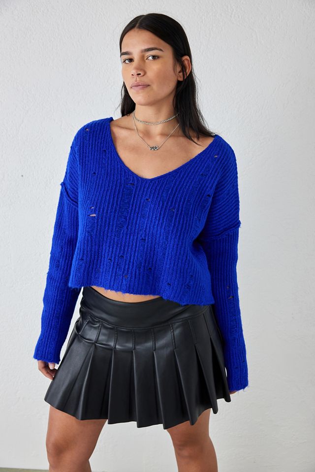 UO Laddered Knit Crop Jumper Urban Outfitters UK