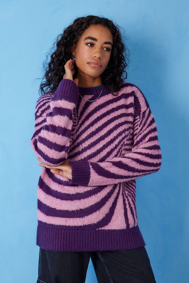 UO Swirl Knit Boyfriend Jumper Urban Outfitters UK