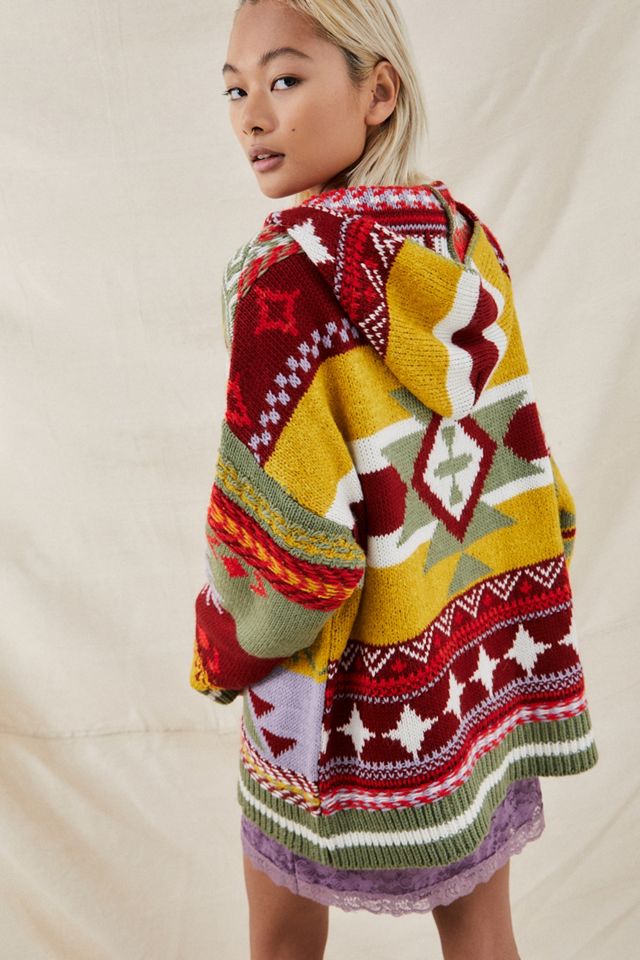 UO Patchwork Hooded Cardigan #2