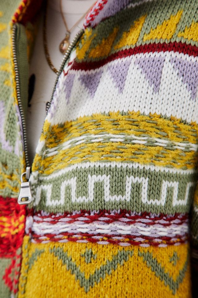 UO Patchwork Hooded Cardigan #3