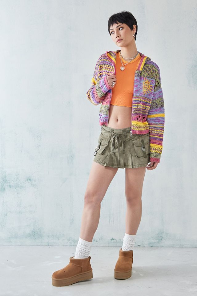 Cardigan en maille à capuche arc-en-ciel céleste UO #6