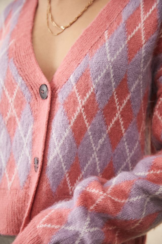 iets frans... – Kastiger Cardigan mit Argyle-Muster #1
