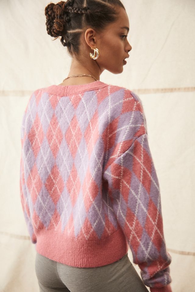 iets frans... – Kastiger Cardigan mit Argyle-Muster #3