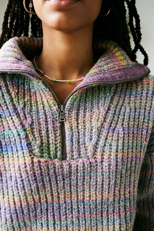 UO Space-Dye Half-Zip Jumper #1